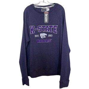 Bruzer Sweatshirt Mens Size XXL Purple Raised Letters Pocket K‎ STATE WILDCATS